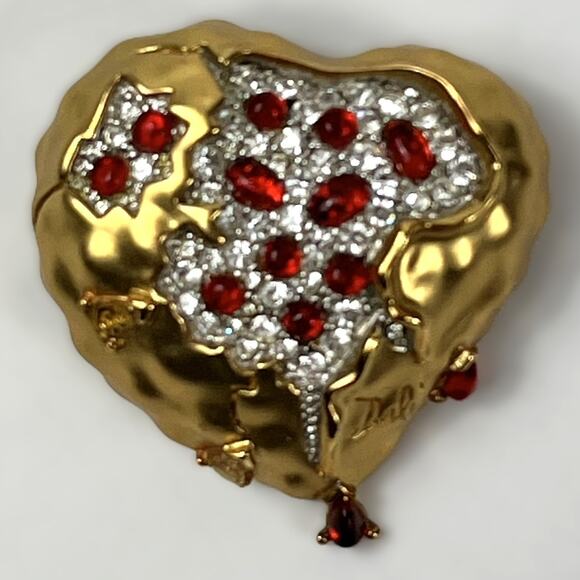 Salvador Dalí Joies Pomegranate Heart Brooch 2001 Official Repro MISSING STONES - Picture 1 of 8